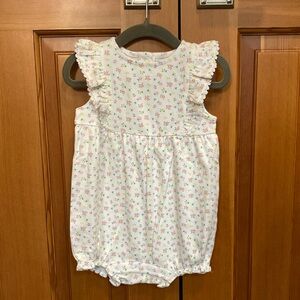 Janie and Jack White Floral Ruffle Romper NWT 18-24 months